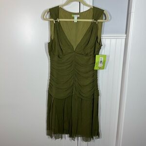 Citrine Y2K Silk Handkerchief Whimsical Green Fairy Car Wash Dress US Size 12